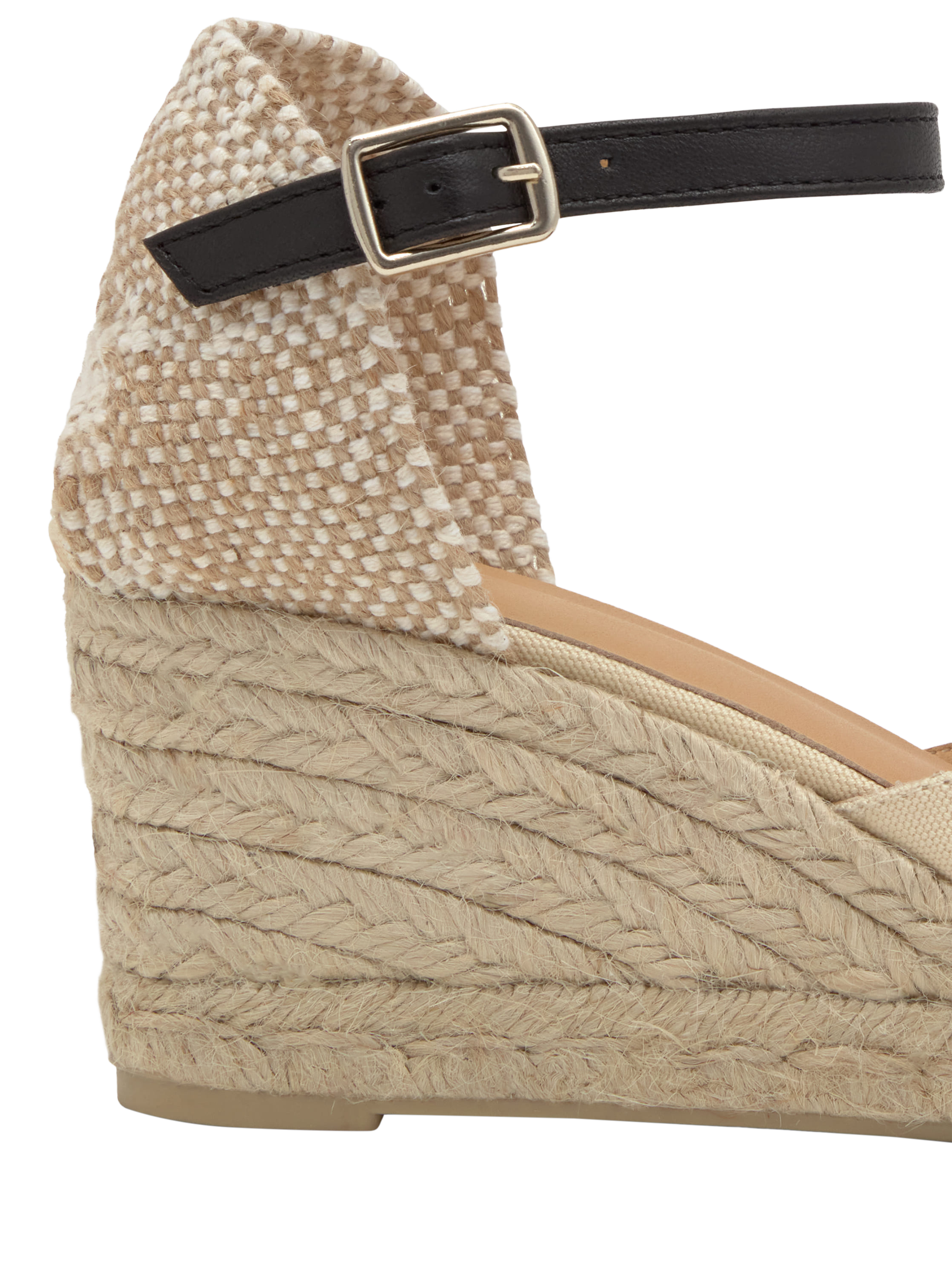 Product image 5 of 5, which shows Castañer Coraline Cotton Wedge Heel Espadrille Sandals, Crudo, 4