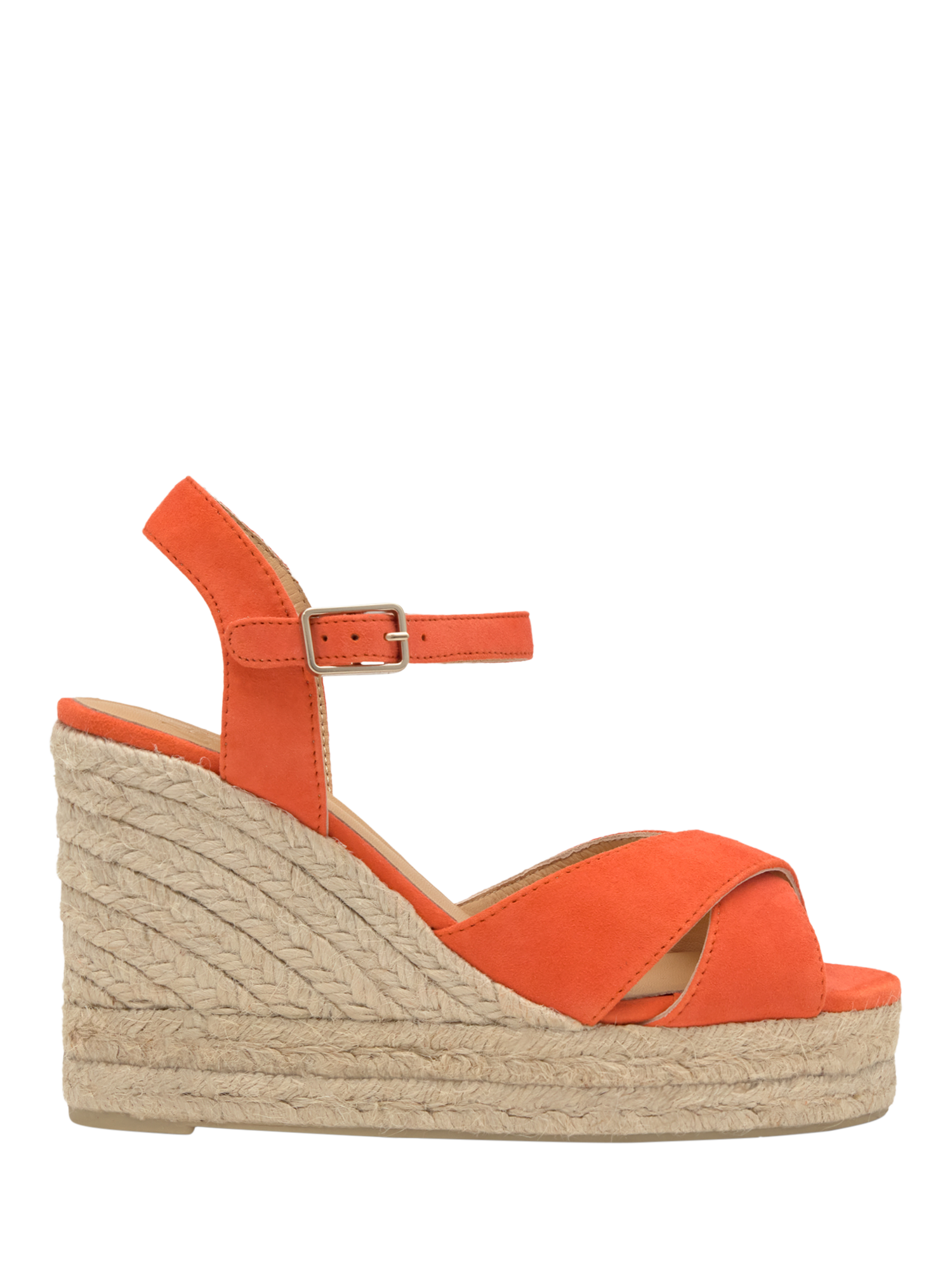 Product image 1 of 5, which shows Castañer Blaudell Suede Wedge Heel Espadrille Sandals, Papaya, 5