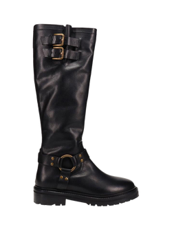 Jones Bootmaker Elstree Leather Long Boots, Black, Black
