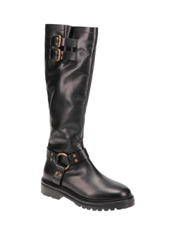 Jones Bootmaker Elstree Leather Long Boots, Black - view 2, Black