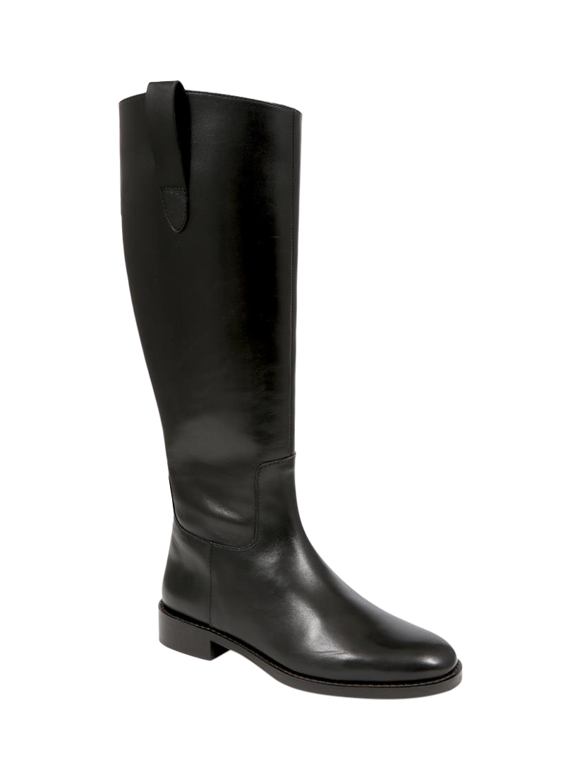 Product image 2 of 5, which shows Jones Bootmaker Emelia Large Width Calf Fit Long Leather Boots, Black, 3