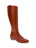 Jones Bootmaker Emelia Slim Width Calf Fit Long Leather Boots, Black, Tan