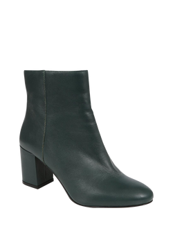 Jones Bootmaker Neptune 3 Leather Heeled Ankle Boots - view 2, Bottle Green
