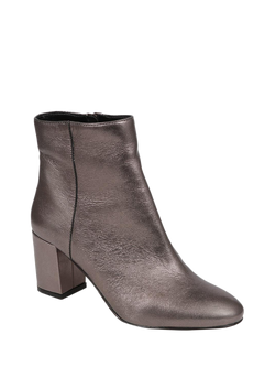 Jones Bootmaker Neptune 3 Leather Heeled Ankle Boots - view 2, Pewter