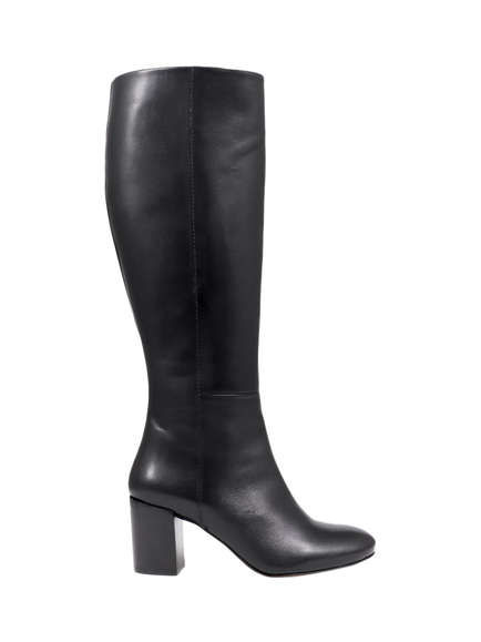 Jones Bootmaker Neptune Large Width Calf Fit Long Leather Boots, Black