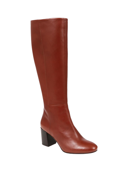 Jones Bootmaker Neptune Large Width Calf Fit Long Leather Boots - view 2, Tan