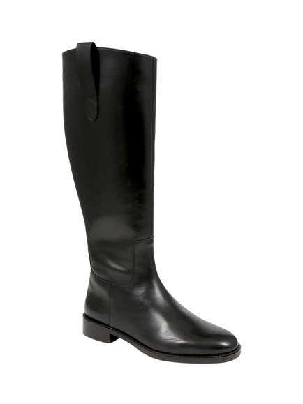 Jones Bootmaker Emelia Medium Width Calf Fit Long Leather Boots - view 2, Black