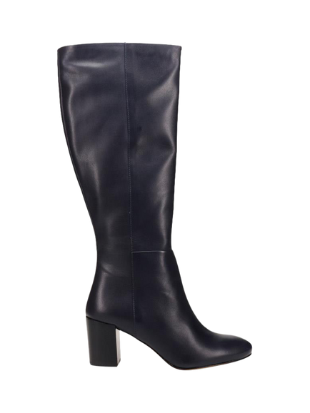 Jones Bootmaker Neptune Medium Width Calf Fit Long Leather Boots, Navy