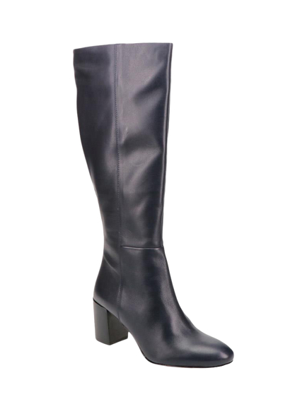 Jones Bootmaker Neptune Medium Width Calf Fit Long Leather Boots - view 2, Navy