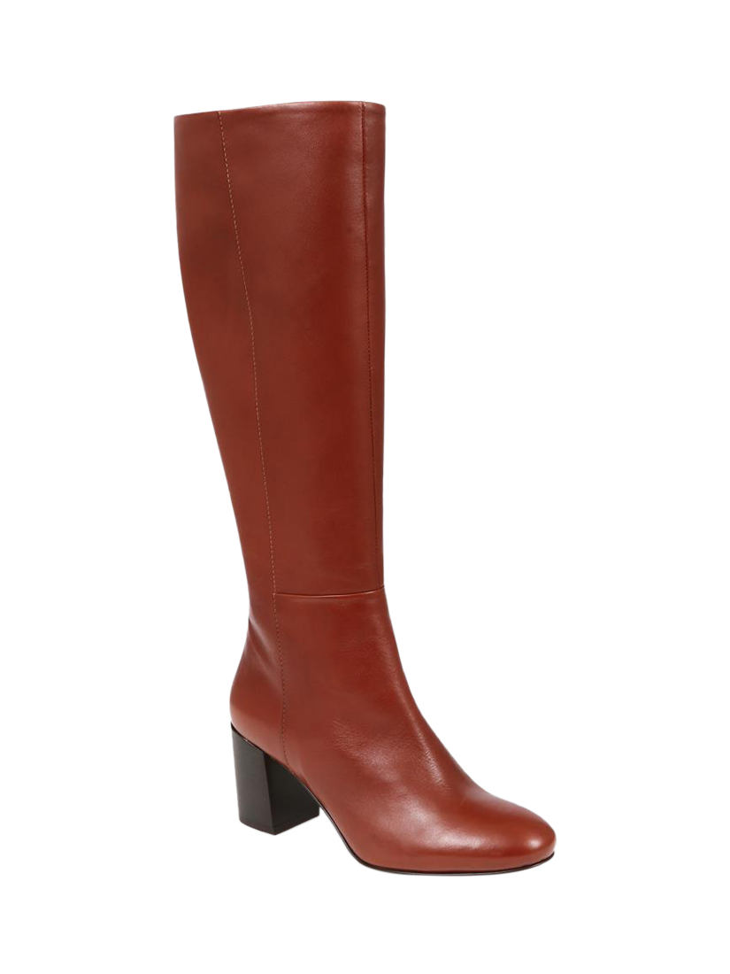 Product image 2 of 5, which shows Jones Bootmaker Neptune Medium Width Calf Fit Long Leather Boots, Tan, 3