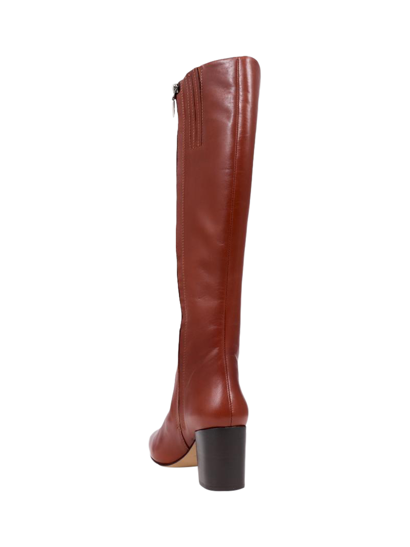 Product image 3 of 5, which shows Jones Bootmaker Neptune Medium Width Calf Fit Long Leather Boots, Tan, 3