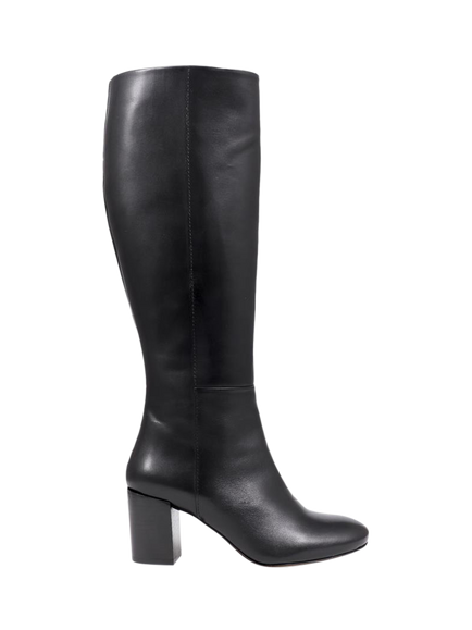 Jones Bootmaker Neptune Slim Width Calf Fit Long Leather Boots, Black