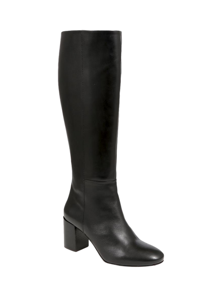 Jones Bootmaker Neptune Slim Width Calf Fit Long Leather Boots - view 2, Black