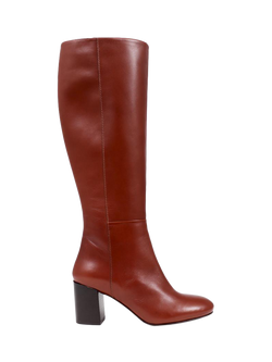 Jones Bootmaker Neptune Slim Width Calf Fit Long Leather Boots, Tan