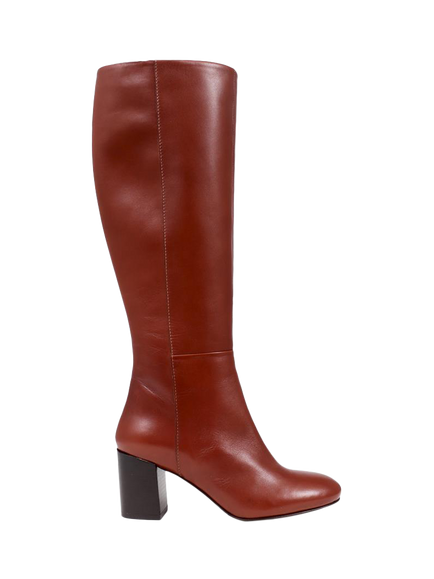 Jones Bootmaker Neptune Slim Width Calf Fit Long Leather Boots, Tan