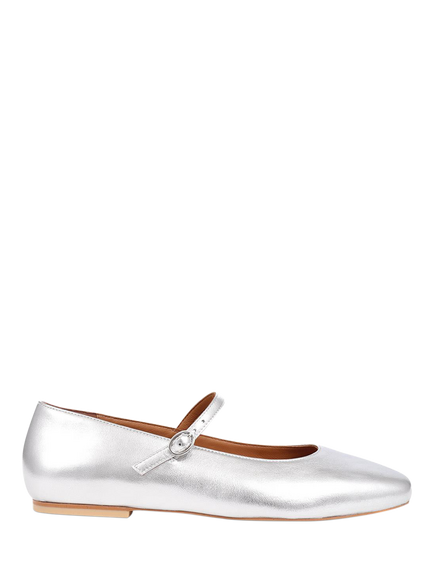 Jones Bootmaker Sonnet Leather Mary Janes, Silver