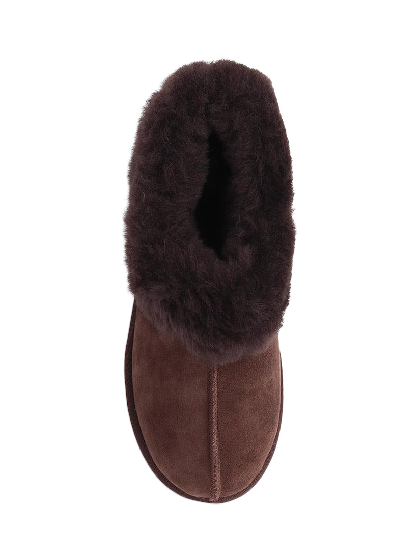 Product image 3 of 4, which shows Jones Bootmaker Fabiola Sheepskin Faux Fur Lined Slippers, Chocolate, 3