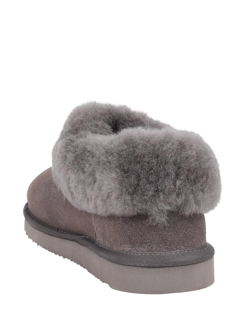 Product image 3 of 5, which shows Jones Bootmaker Fabiola Sheepskin Faux Fur Lined Slippers, Grey, 3
