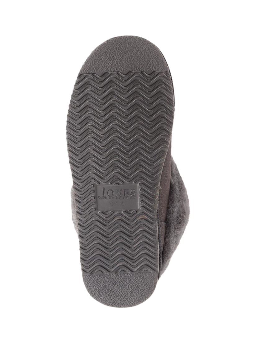 Product image 5 of 5, which shows Jones Bootmaker Fabiola Sheepskin Faux Fur Lined Slippers, Grey, 3