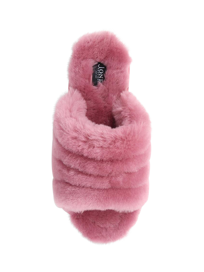 Product image 4 of 5, which shows Jones Bootmaker Falonda Faux Fur Mule Slippers, Pink, 3