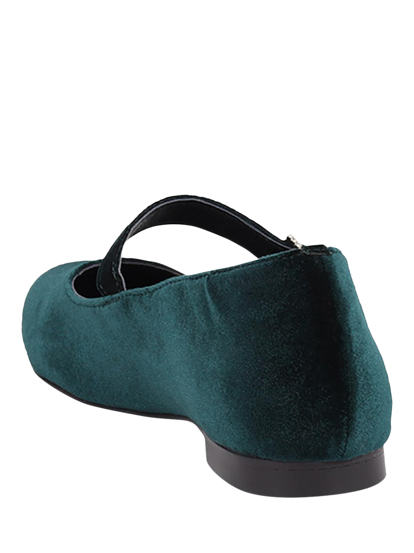 Product image 3 of 5, which shows Jones Bootmaker Samuela Flat Ballet Pumps, Green, 3