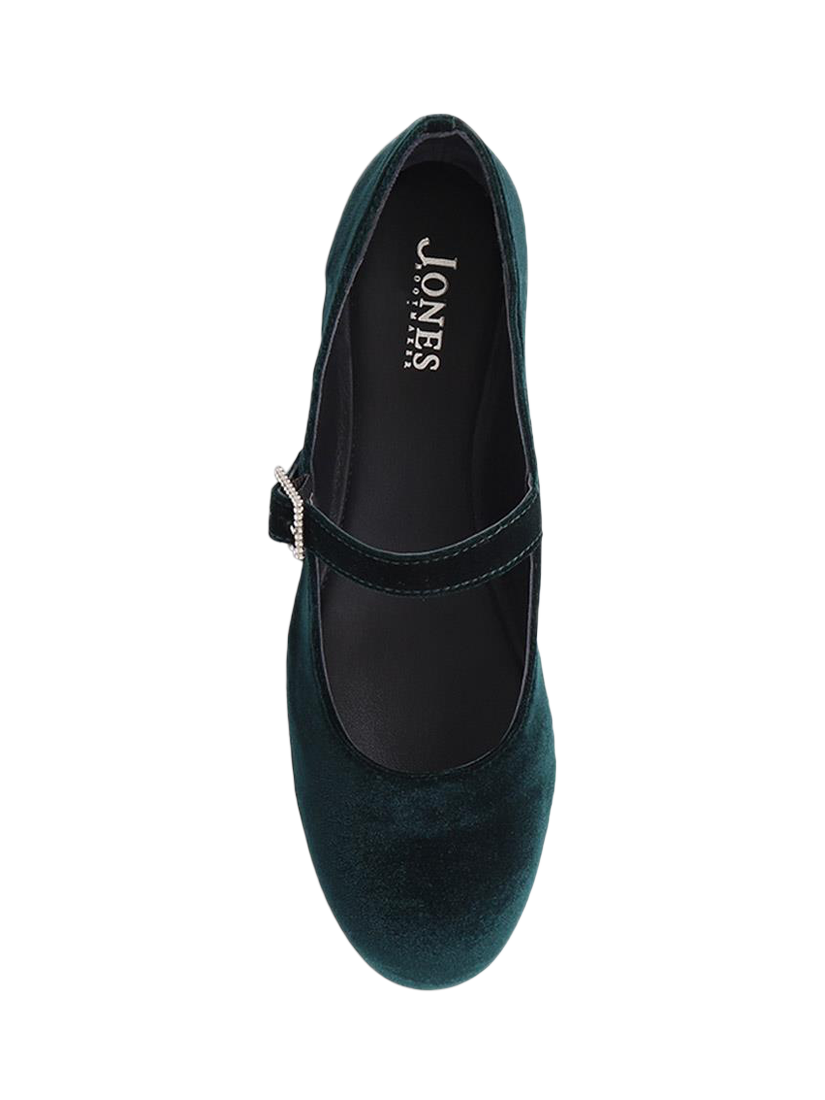 Product image 4 of 5, which shows Jones Bootmaker Samuela Flat Ballet Pumps, Green, 3