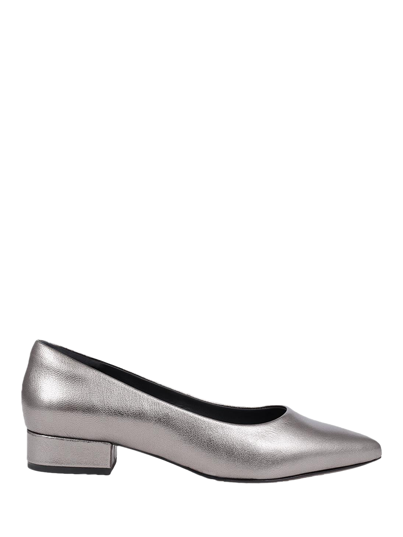 Product image 1 of 5, which shows Jones Bootmaker Sunstone Leather Pointed Courts, Pewter, 3