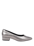 Jones Bootmaker Sunstone Leather Pointed Courts, Pewter