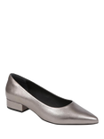 Jones Bootmaker Sunstone Leather Pointed Courts, Pewter