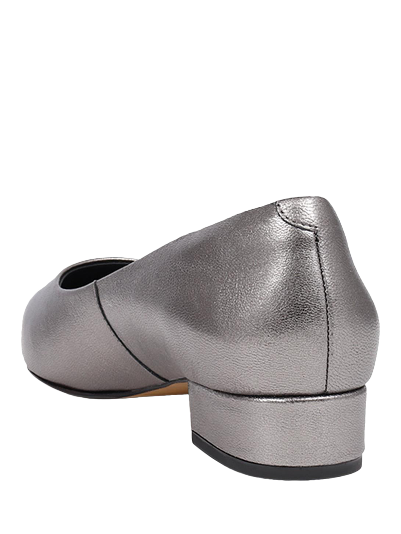 Product image 3 of 5, which shows Jones Bootmaker Sunstone Leather Pointed Courts, Pewter, 3