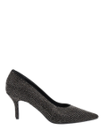 Jones Bootmaker Yanna Embellished Pointed Heeled Courts, Pewter