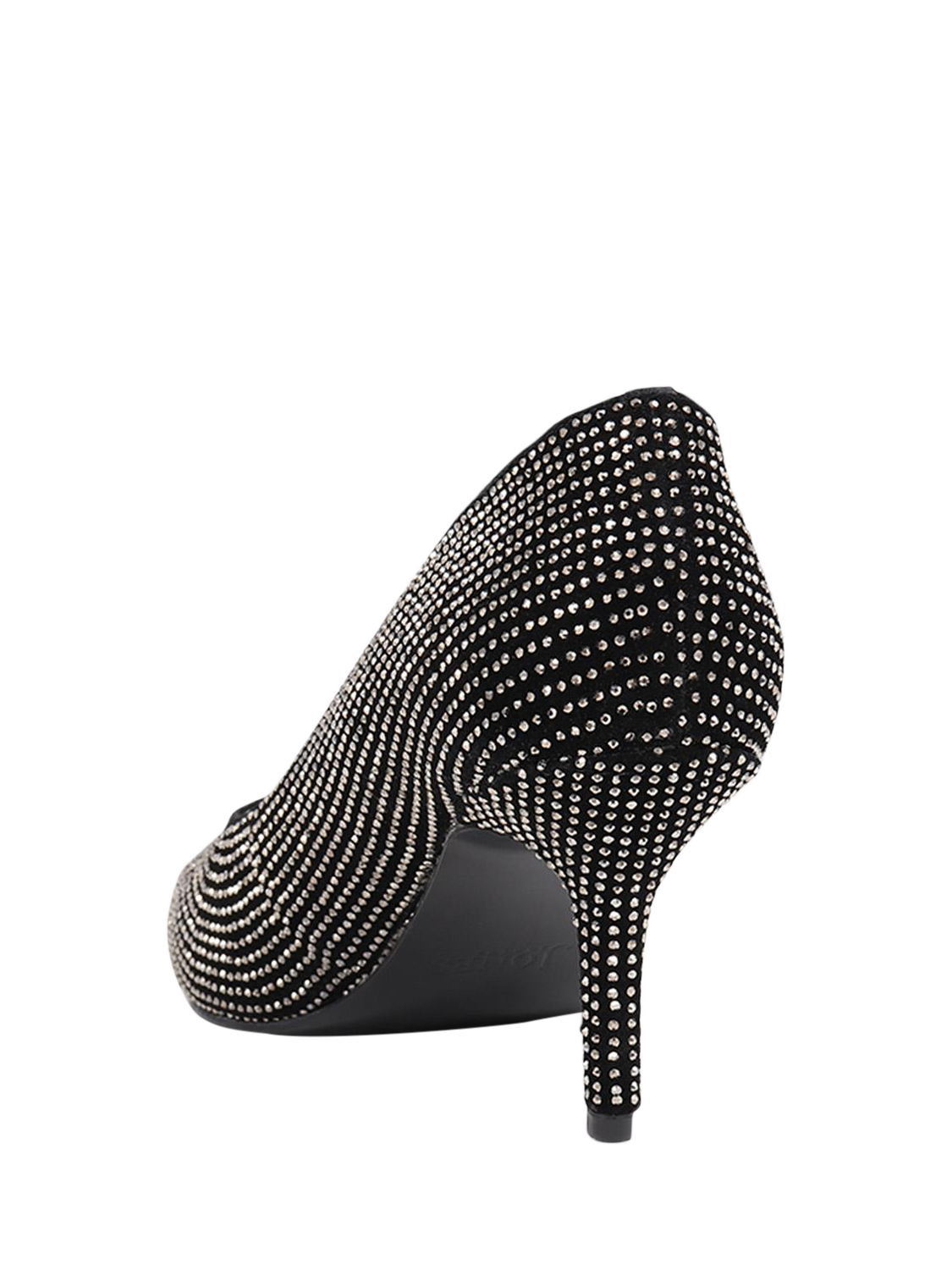 Product image 3 of 4, which shows Jones Bootmaker Yanna Embellished Pointed Heeled Courts, Pewter, 3