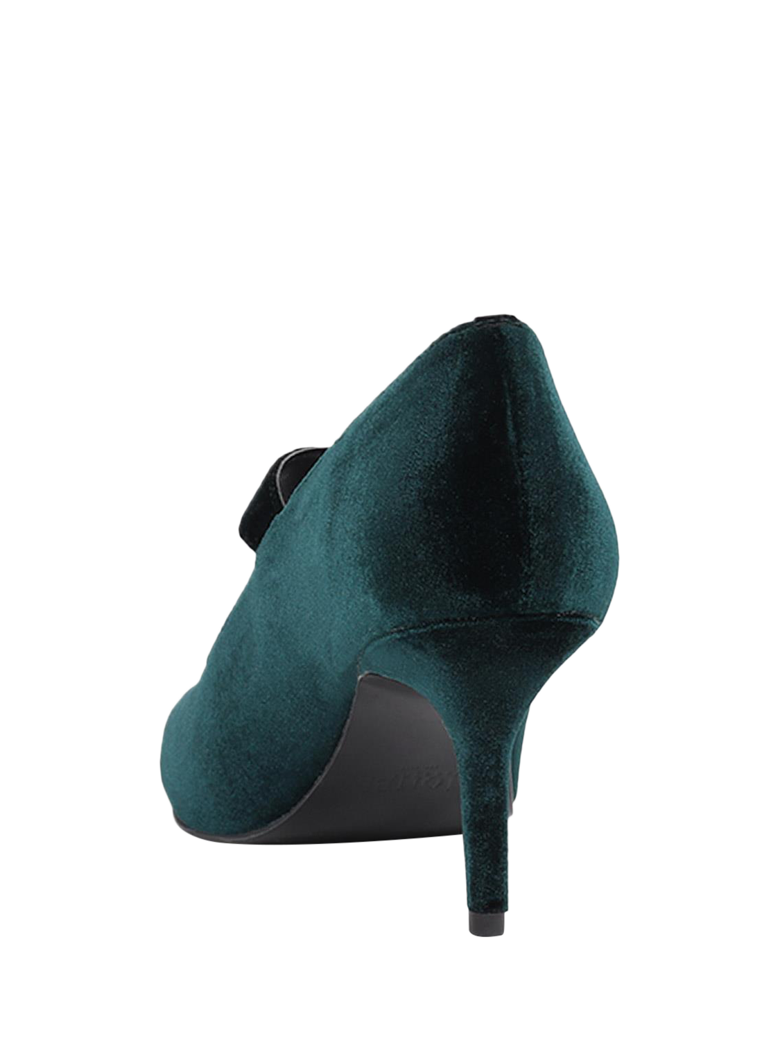 Product image 3 of 5, which shows Jones Bootmaker Yumi Velour Pointed Heeled Courts, Green, 3