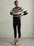 Reiss Indi Fair Isle Jumper, Black/Multi