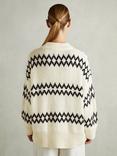 Reiss Ivy Wool Blend Jumper, Cream/Black