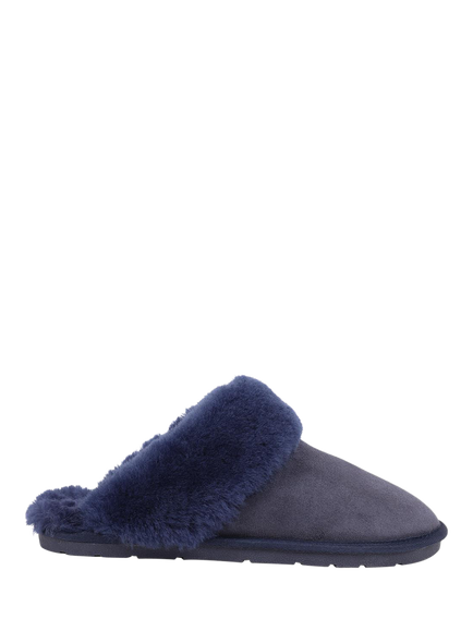 Jones Bootmaker Bella-Rose Sheepskin Mule Slippers, Navy