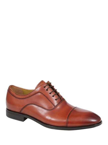 Jones Bootmaker Middleham Waxed Leather Oxford Shoes - view 2, Cognac