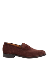 Jones Bootmaker Russell Suede Penny Loafers, Brown display picture 2