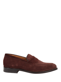 Jones Bootmakers Barcelona 2 Suede Loafers, Dark Brown, Dark Brown