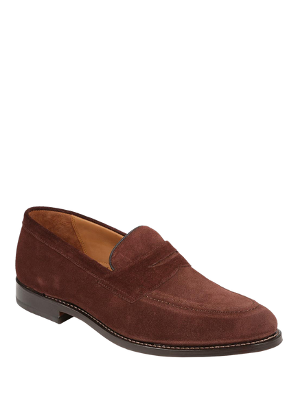 Jones Bootmakers Barcelona 2 Suede Loafers, Dark Brown - view 2, Dark Brown