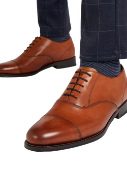Jones Bootmaker Barnet Leather Oxford Shoes - view 2, Cognac