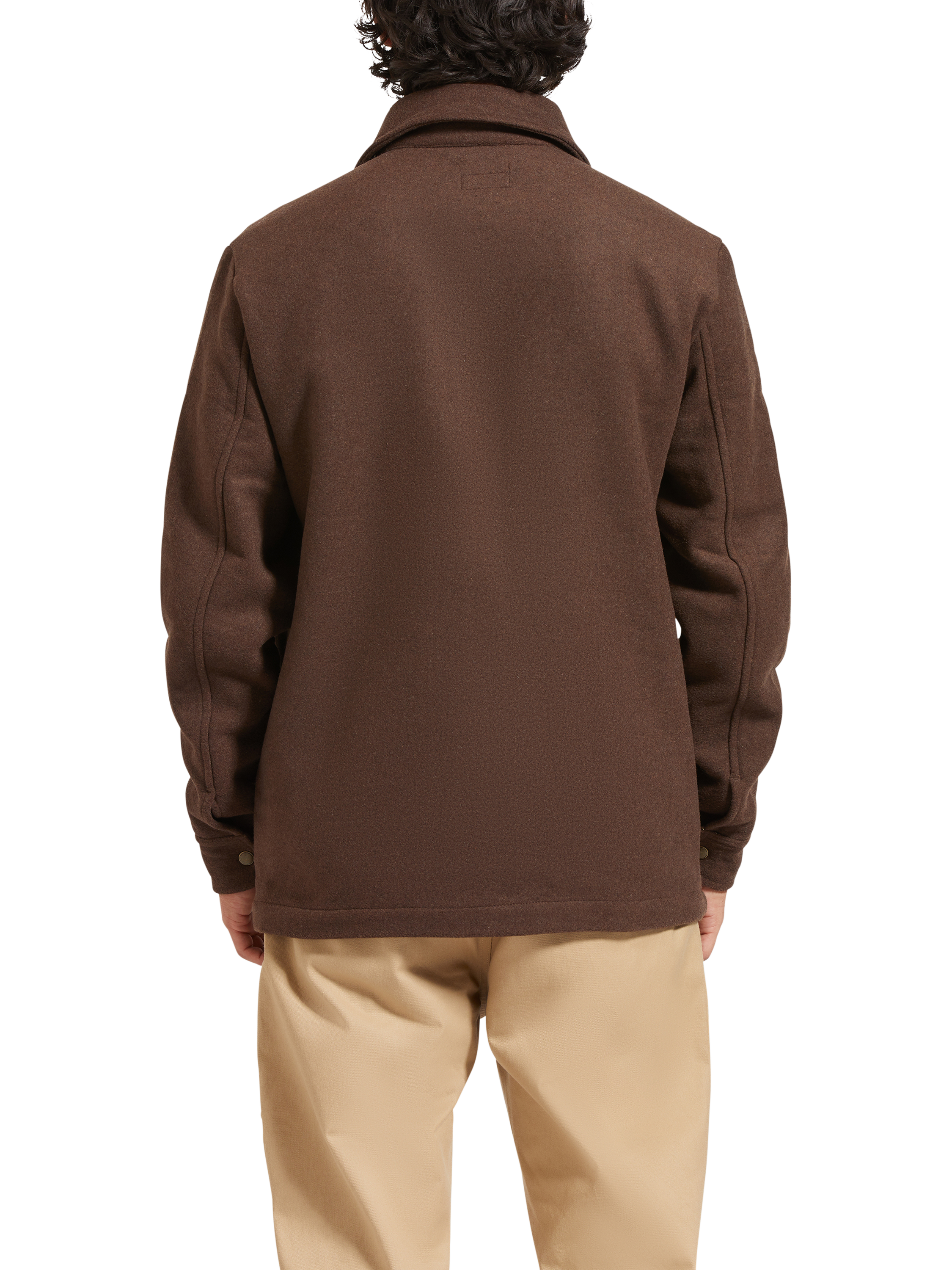 Product image 3 of 3, which shows Brixton Shop Menswear Chore Coat, Pinecone Brown, S