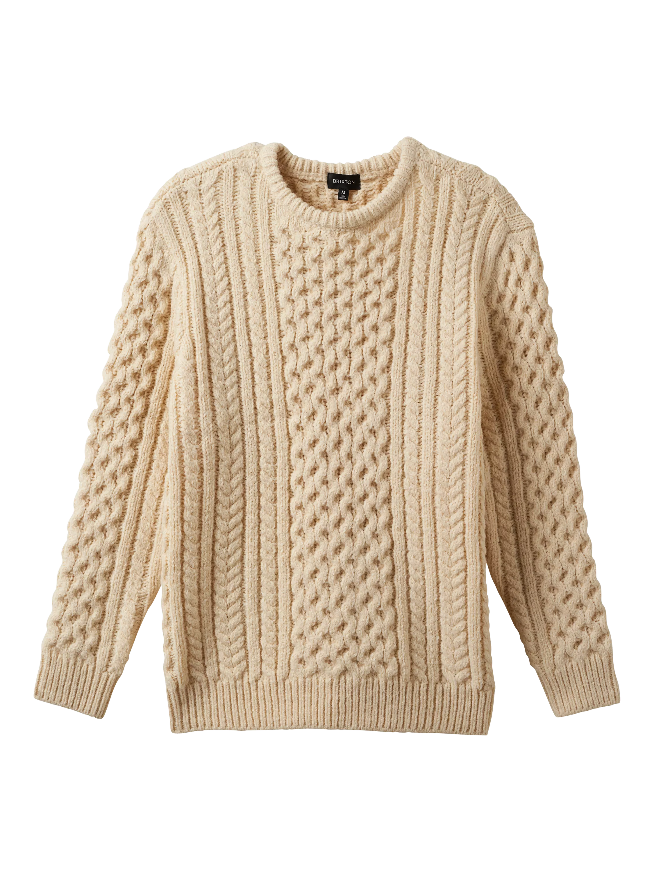 Brixton Fisherman Cable Knit Sweater, Oatmeal