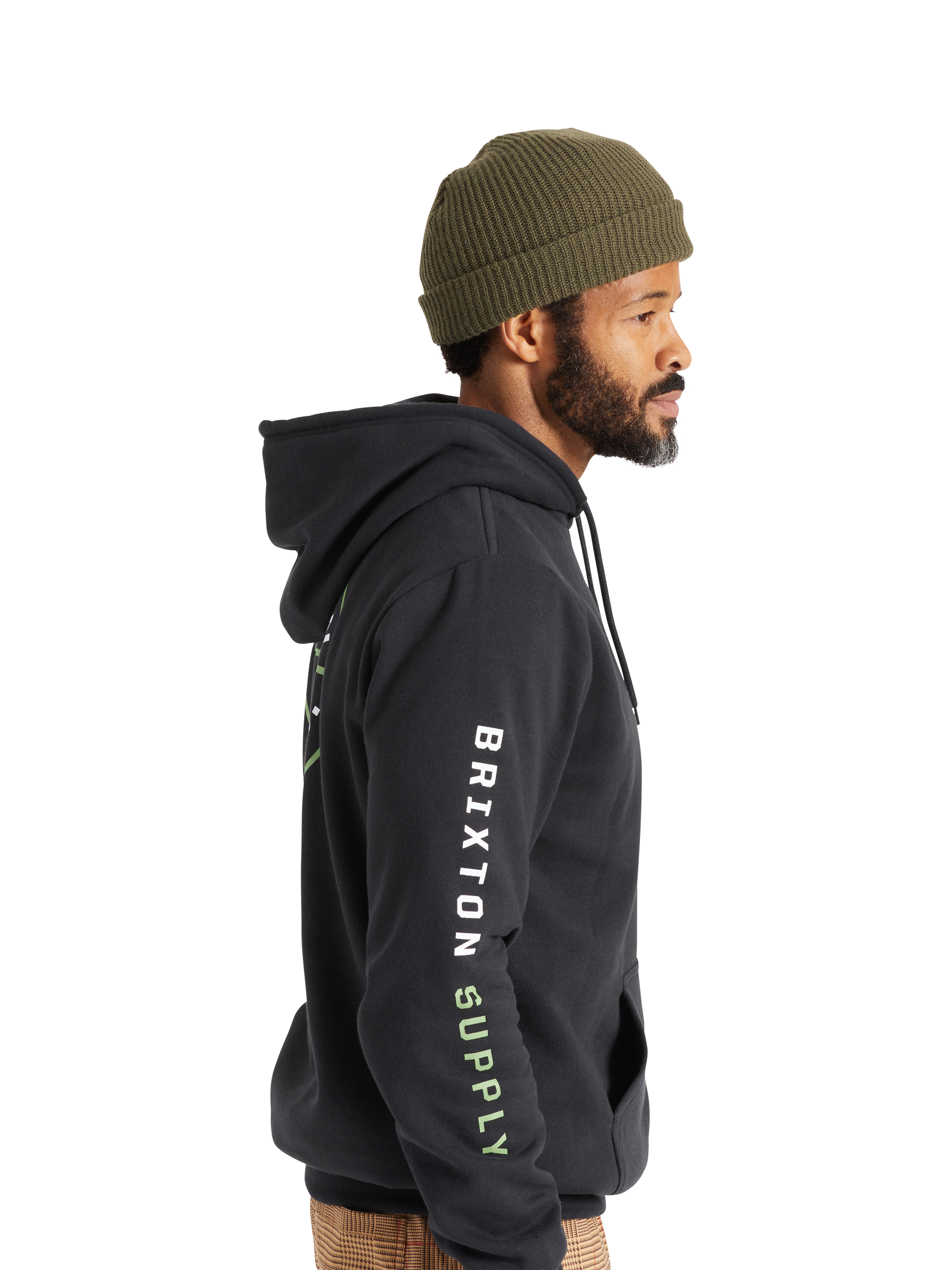 Product image 3 of 5, which shows Brixton Heist Beanie, Military Olive, One Size