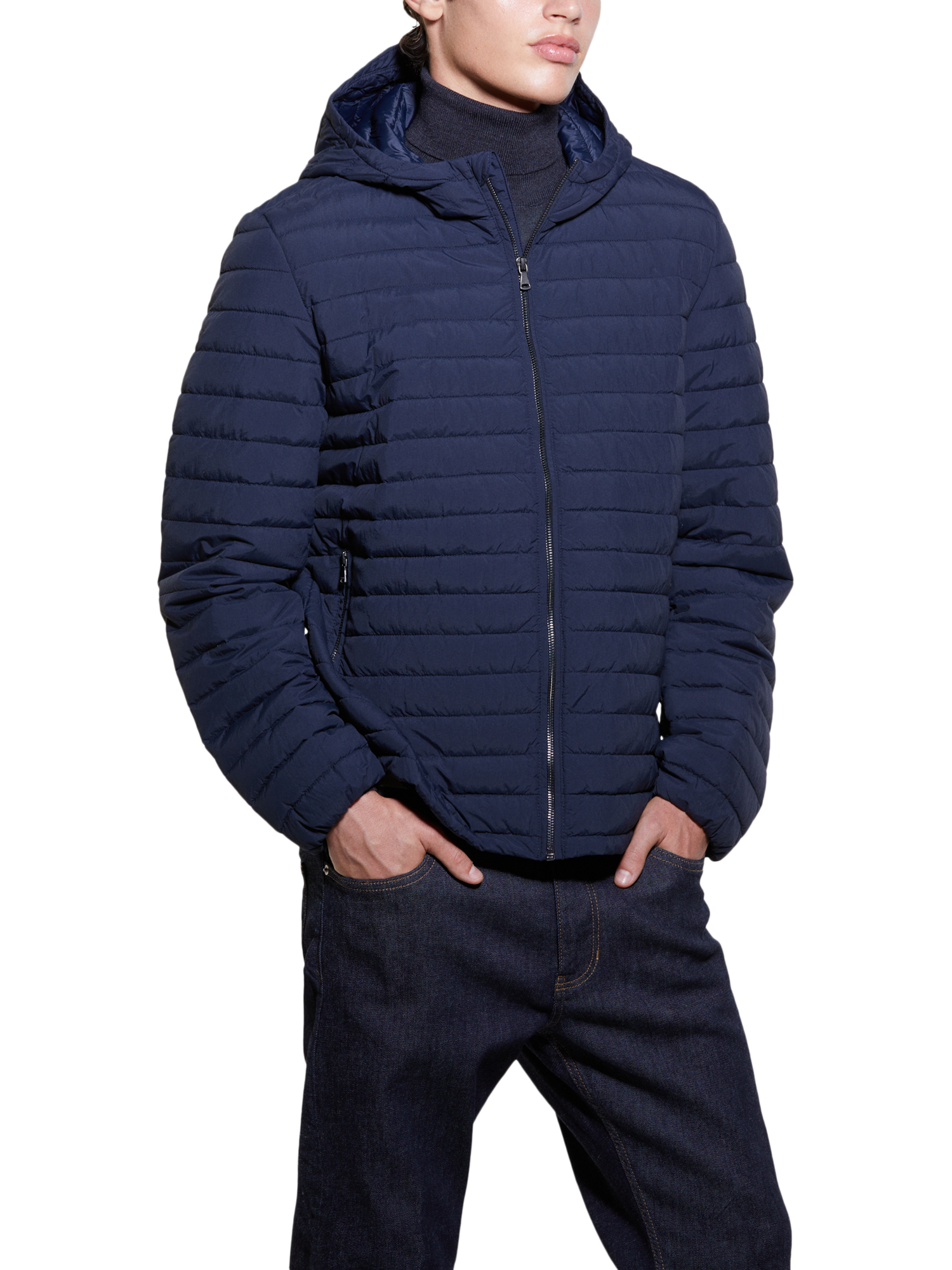 SISLEY Padded Jacket, Navy