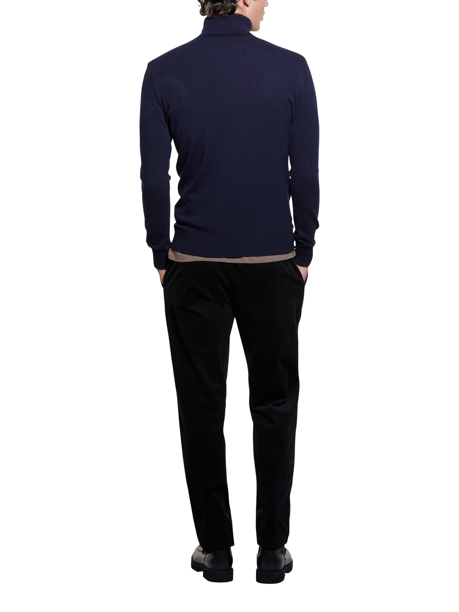 Product image 2 of 5, which shows SISLEY Roll Neck Wool Cashmere Blend Jumper, Navy, XXL