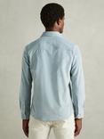 Reiss Tucci Cotton Blend Corduroy Overshirt, Soft Blue