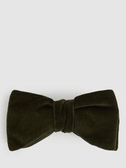 Reiss Hike Velvet Bow Tie, Emerald