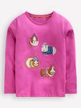 Mini Boden Kids' Applique Guinea Pig Top, Pink