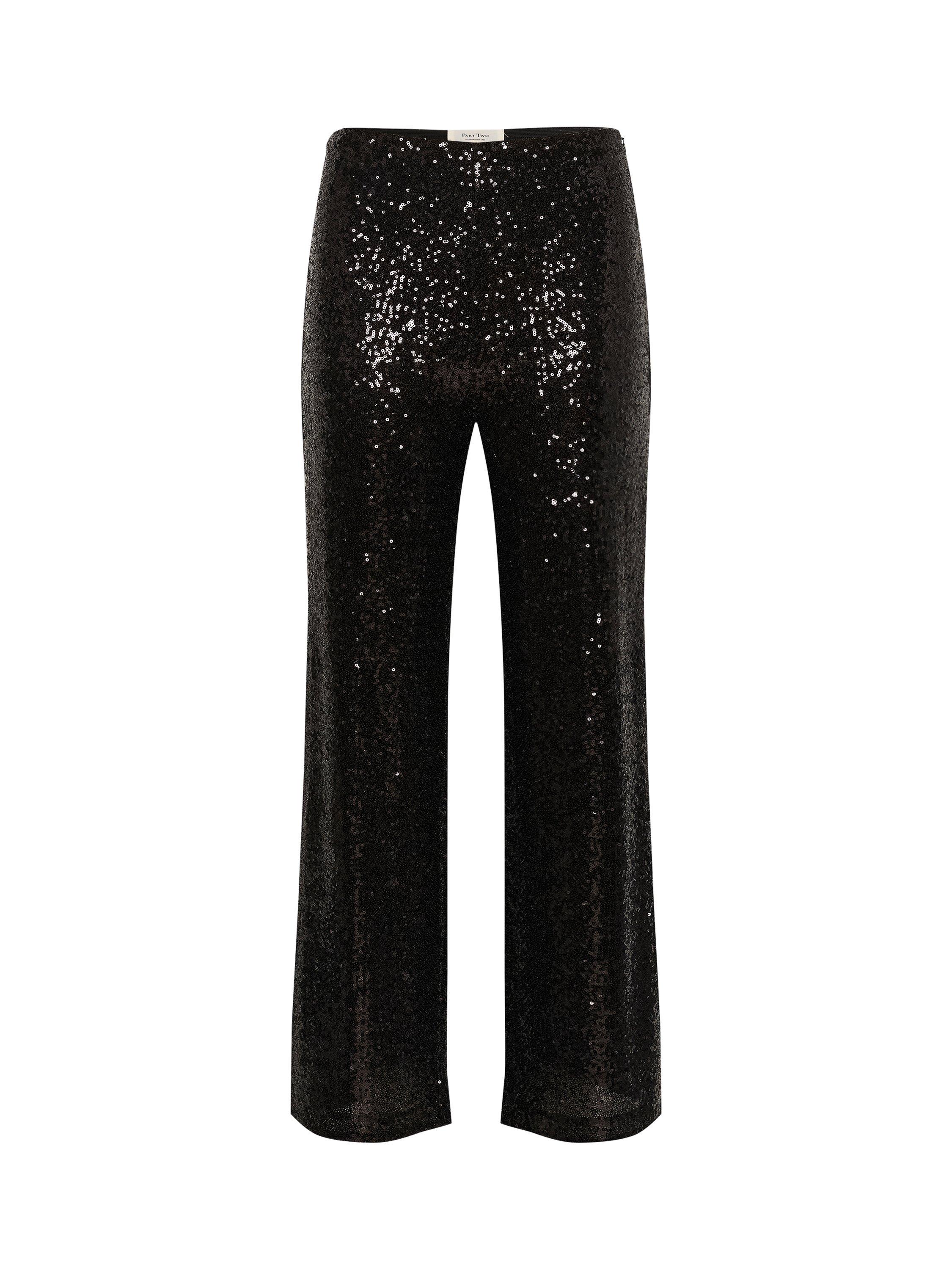Product image 5 of 6, which shows Part Two Tatianas Sequin Trousers, Black, XS